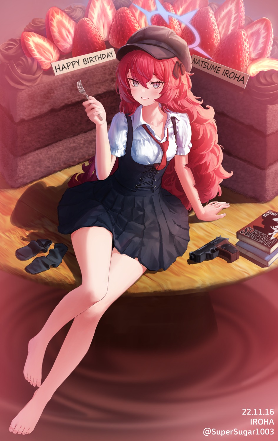 blue_archive, gun, halo, natsume_iroha, supersugar