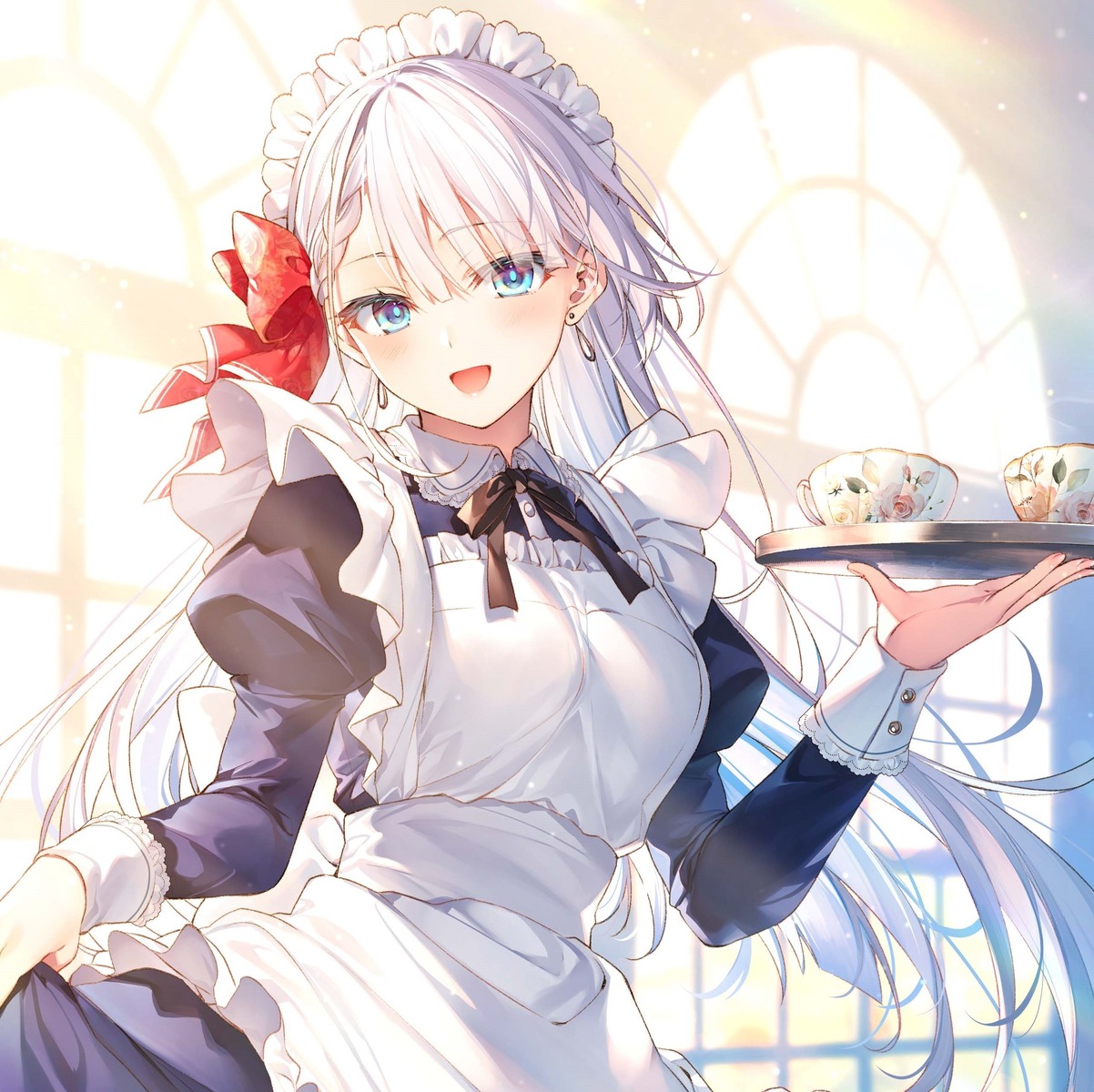 maid, riselia_ray_crystalia, seiken_gakuin_no_maken_tsukai, skirt_lift, toosaka_asagi
