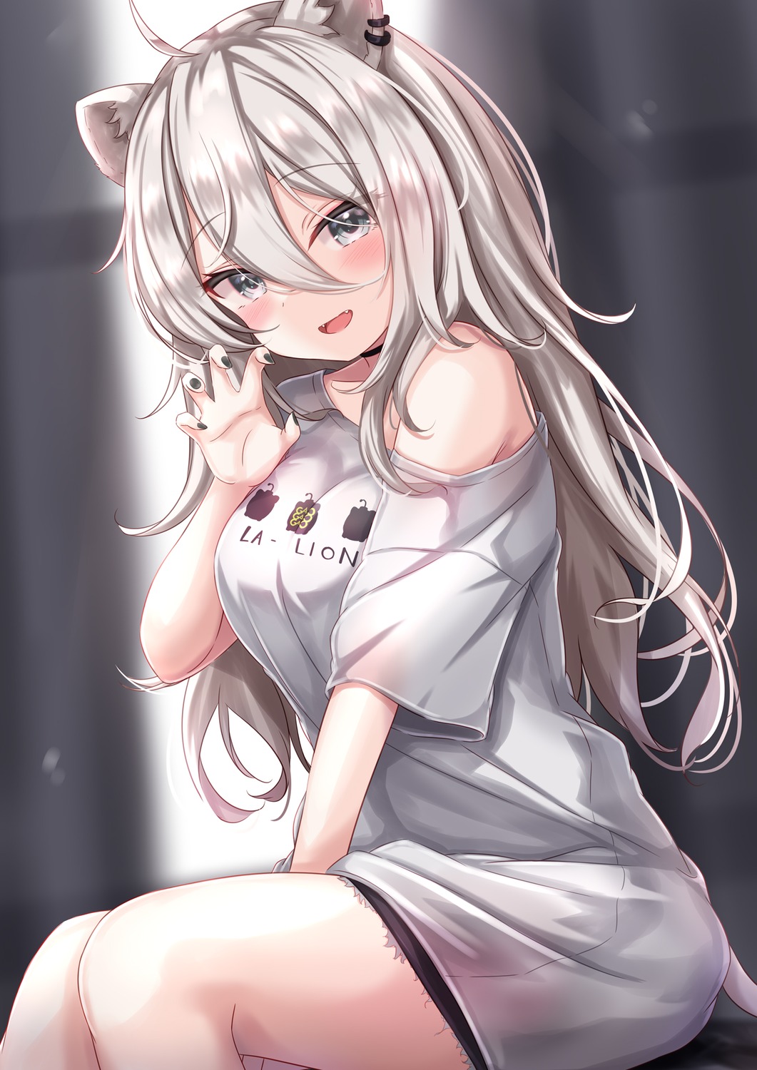 animal_ears, hololive, see_through, shishiro_botan, tail, yuano