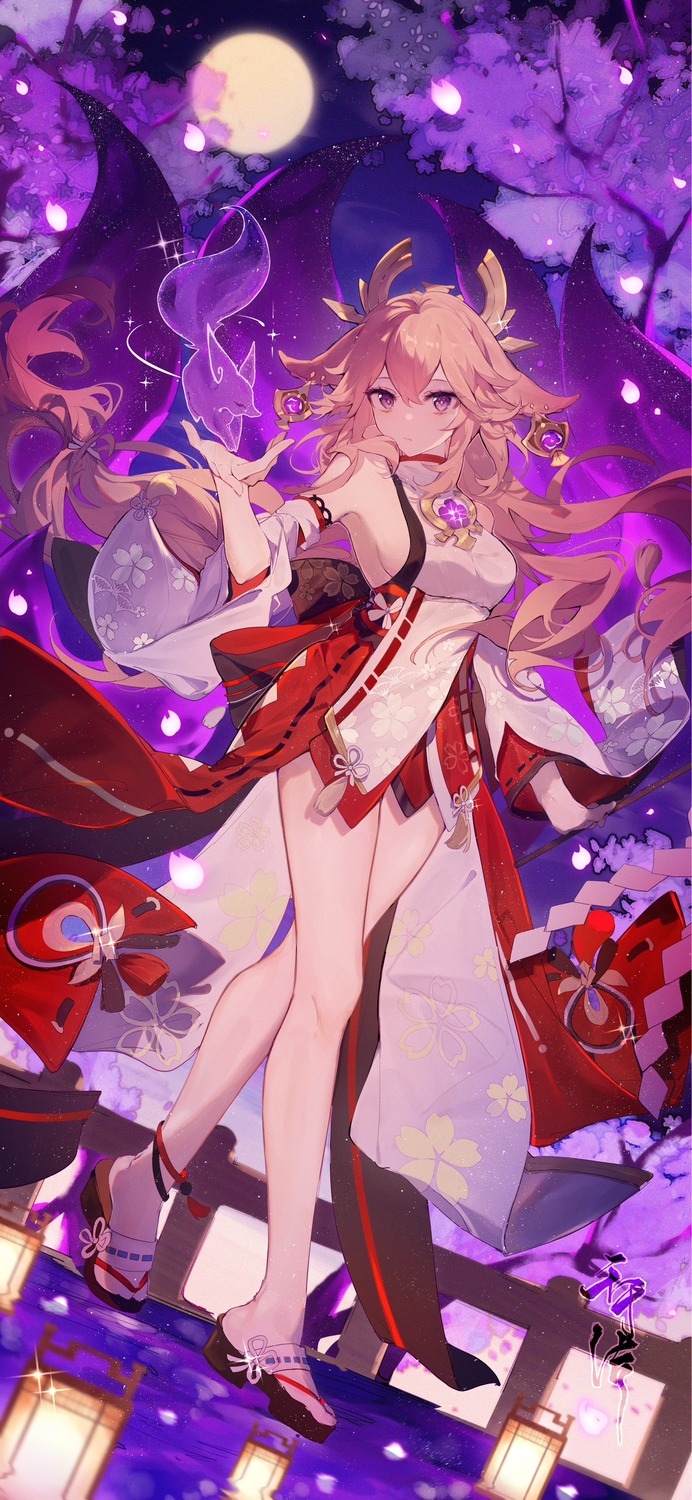 animal_ears, genshin_impact, japanese_clothes, qianqianjie, yae_miko