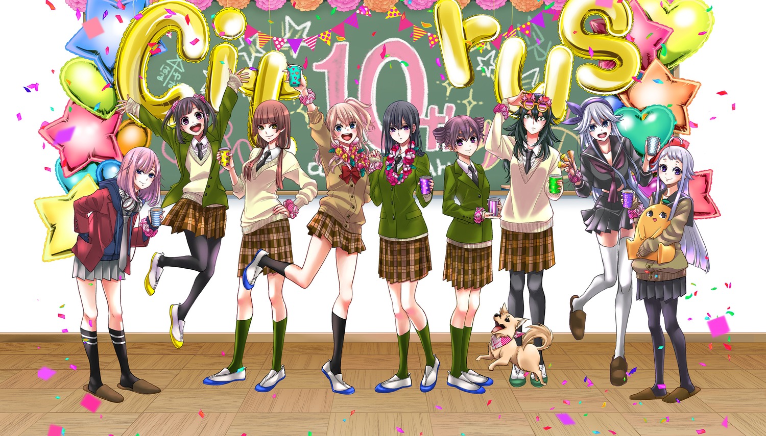 aihara_mei, aihara_yuzu_(citrus), chiraho_suzuran, citrus_(manga), headphones, megane, mizusawa_matsuri, momokino_himeko