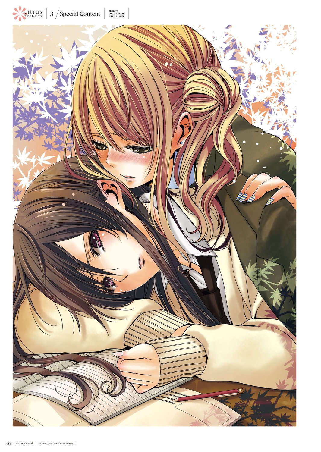 aihara_mei, aihara_yuzu_(citrus), citrus_(manga), saburouta, seifuku, sweater, yuri