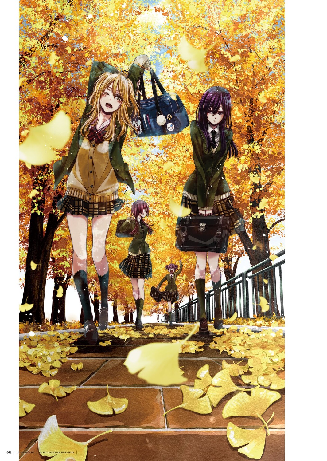 aihara_mei, aihara_yuzu_(citrus), citrus_(manga), momokino_himeko, saburouta, seifuku, sweater, taniguchi_harumi