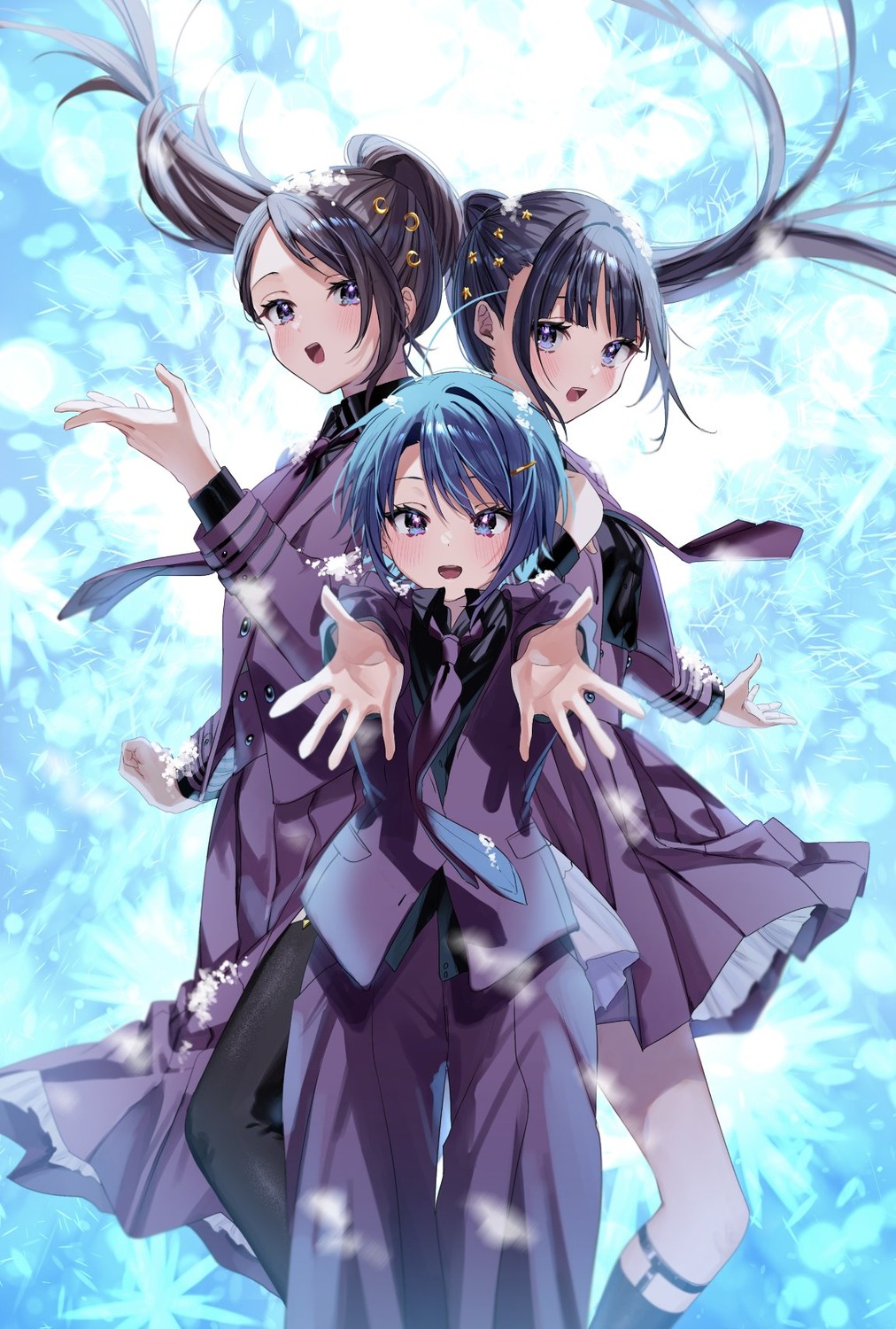 chigusa_minori, clara, claris, crossover, dress, himeno_akira, jitsuwa_imouto_deshita., karen_(claris), thighhighs, uniform