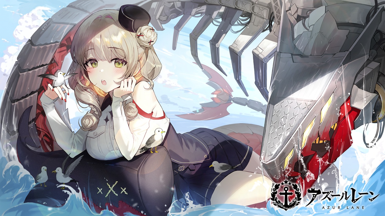 azur_lane, luetzow_(azur_lane), monster, soyoong_jun, wallpaper, wet