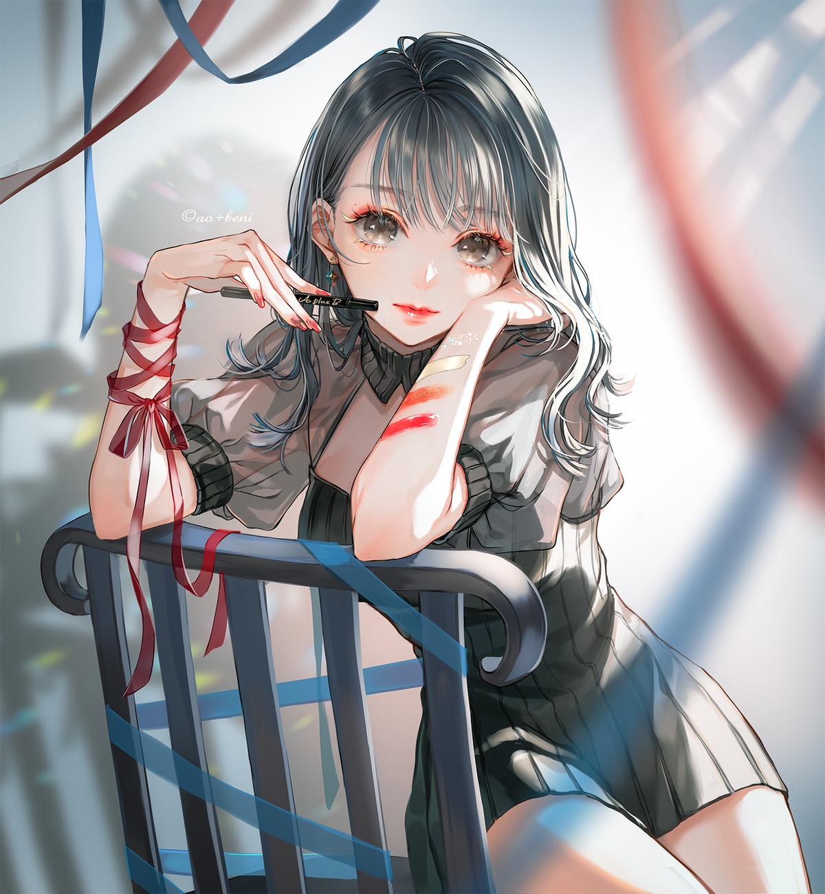 ao+beni, dress, see_through