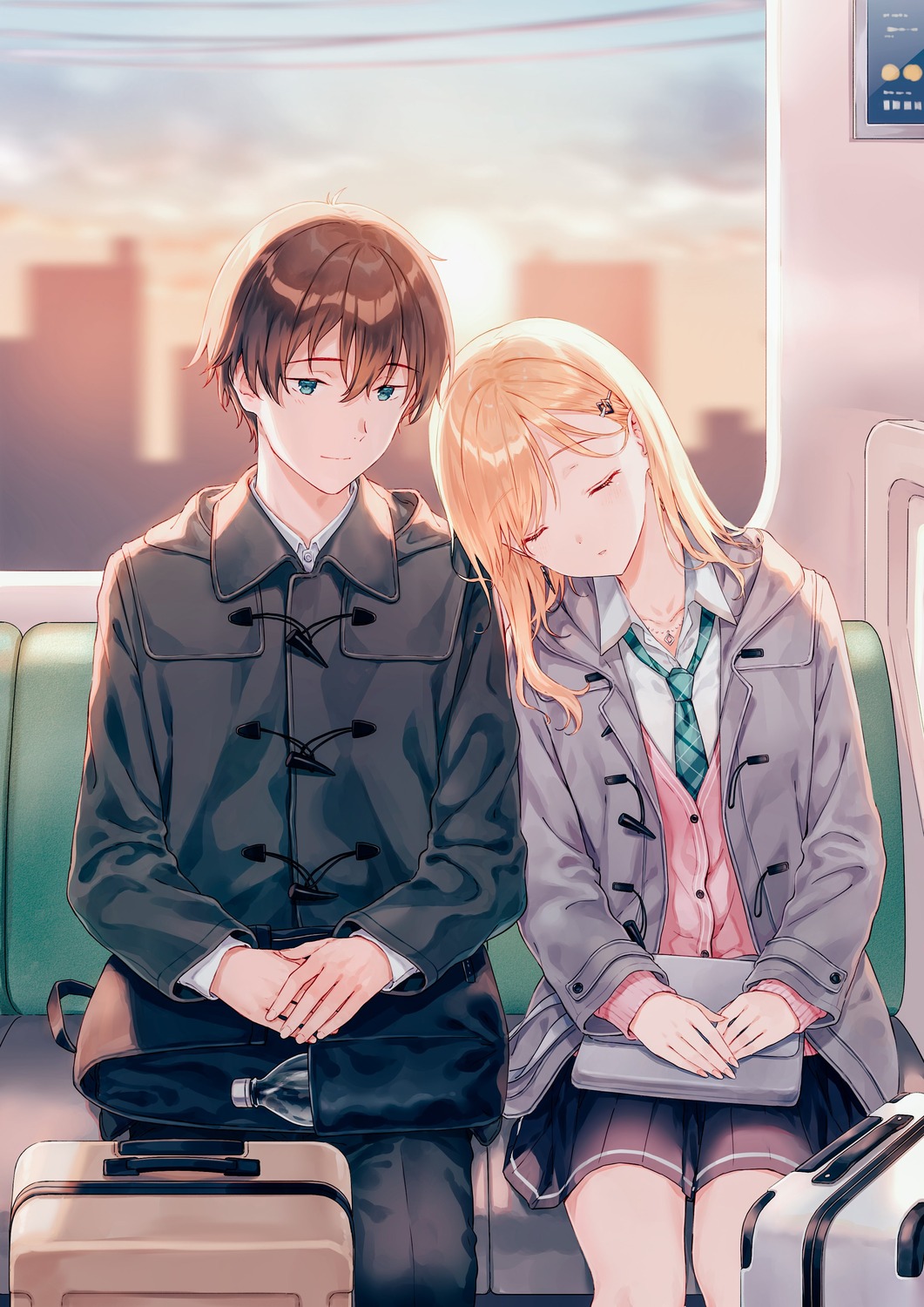 asamura_yuuta, ayase_saki, gimai_seikatsu, hiten, seifuku, sweater