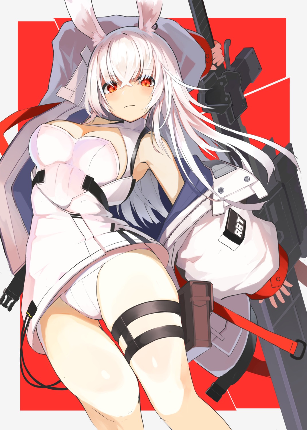 animal_ears, bunny_ears, bunny_girl, garter, onkyi, weapon