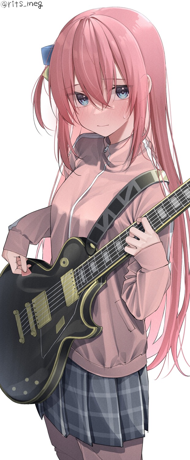 bocchi_the_rock!, gotou_hitori, guitar, gym_uniform, kawai_ritsu_(rits_meg), seifuku