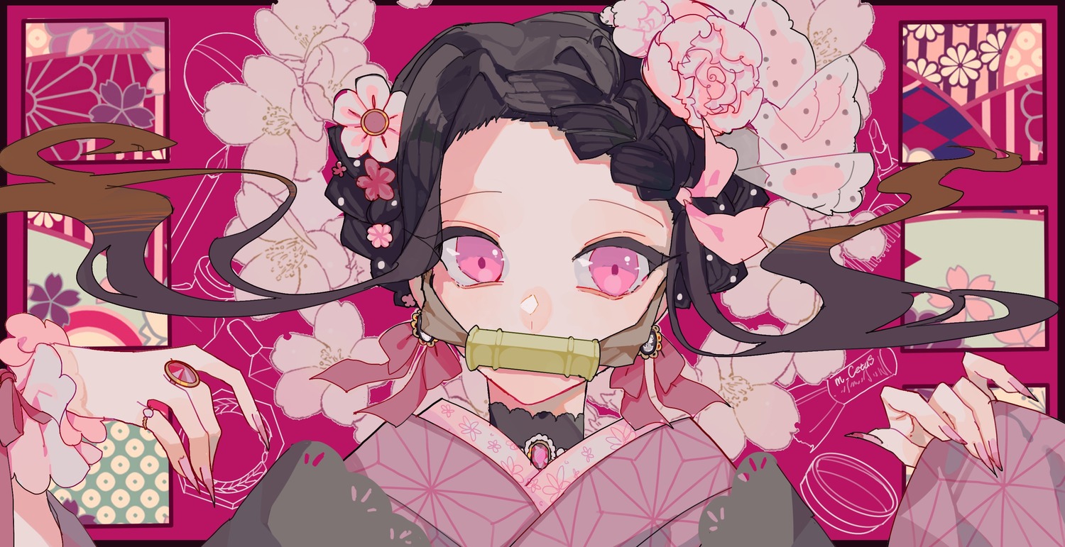 a-k-a-mira, japanese_clothes, kamado_nezuko, kimetsu_no_yaiba
