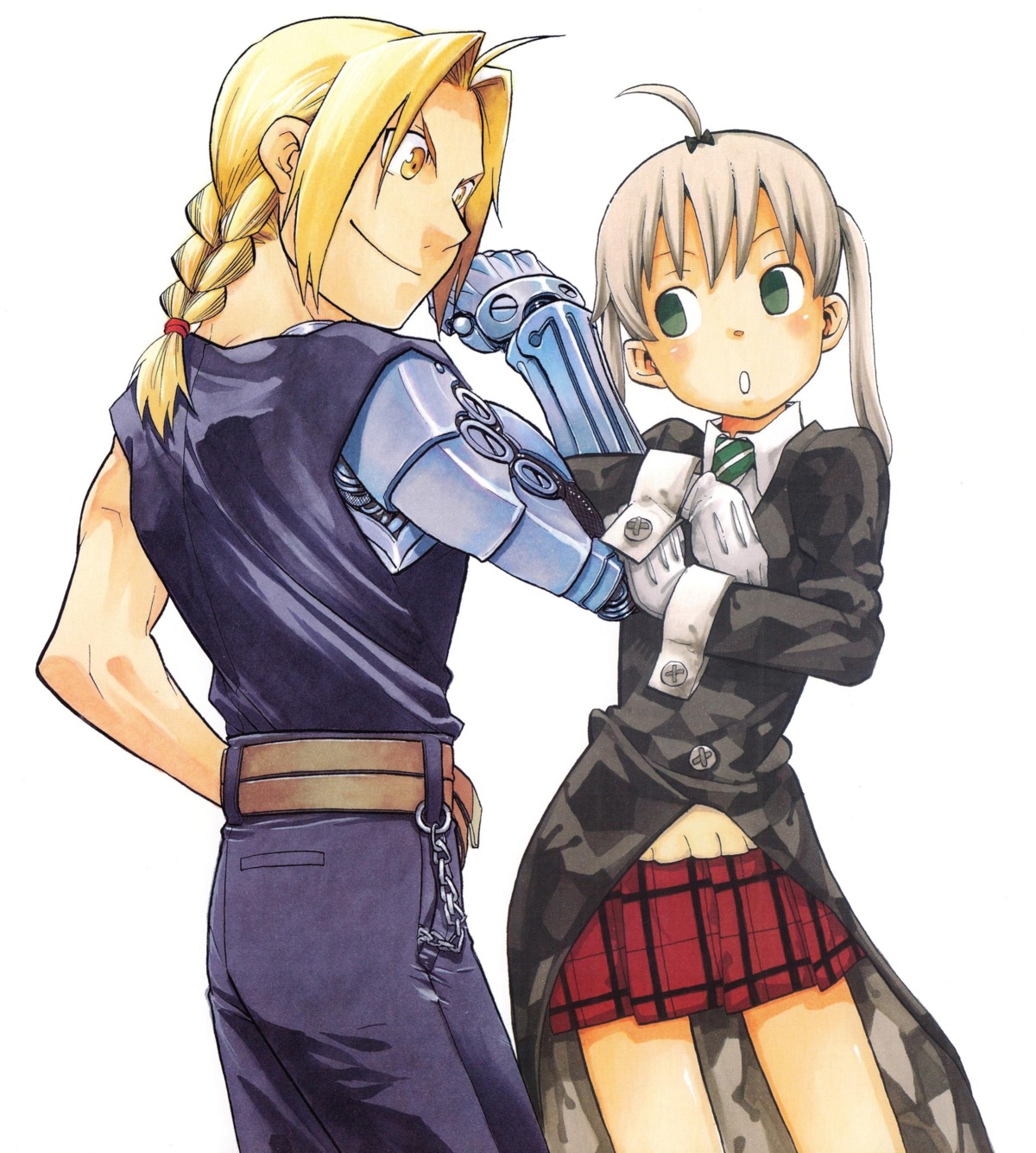 arakawa_hiromu, crossover, edward_elric, fullmetal_alchemist, maka_albarn, ohkubo_atsushi, soul_eater