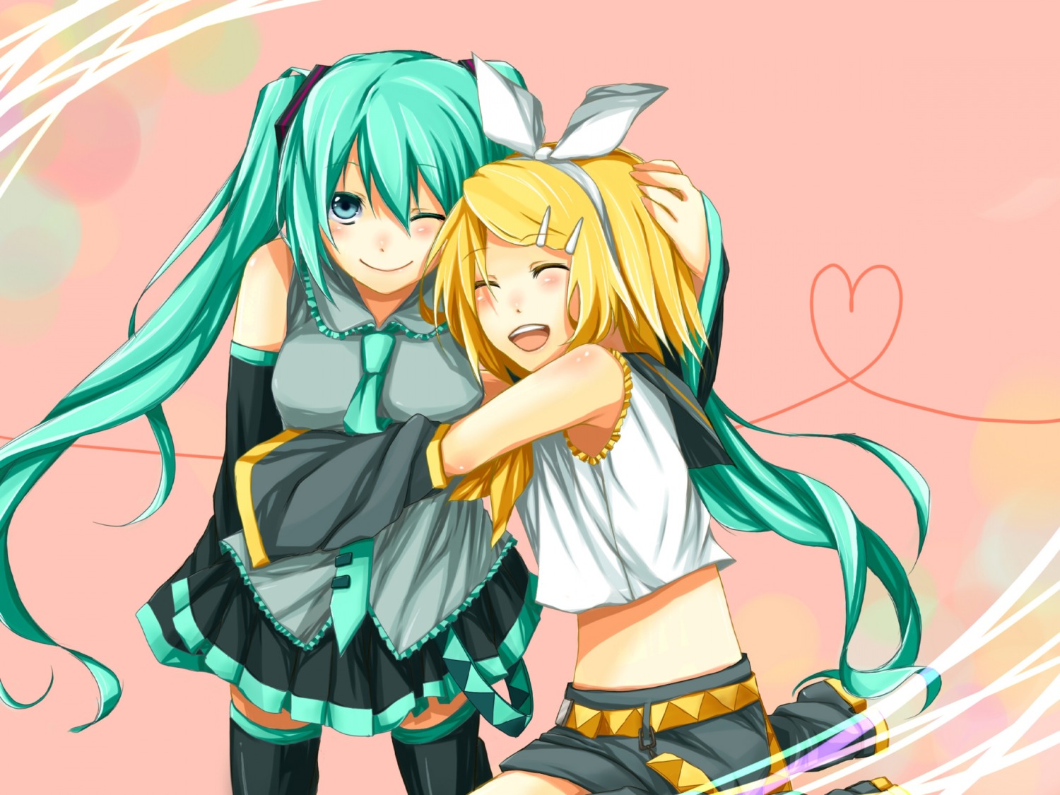 hatsune_miku, hoshiyui_tsukino, kagamine_rin, vocaloid