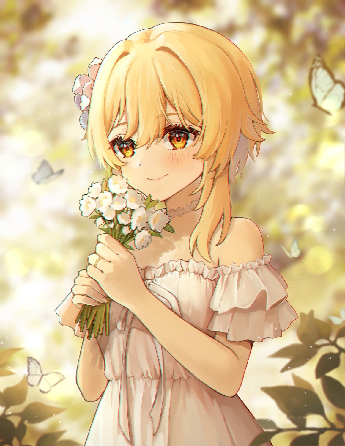 dress, genshin_impact, hue_oo, lumine