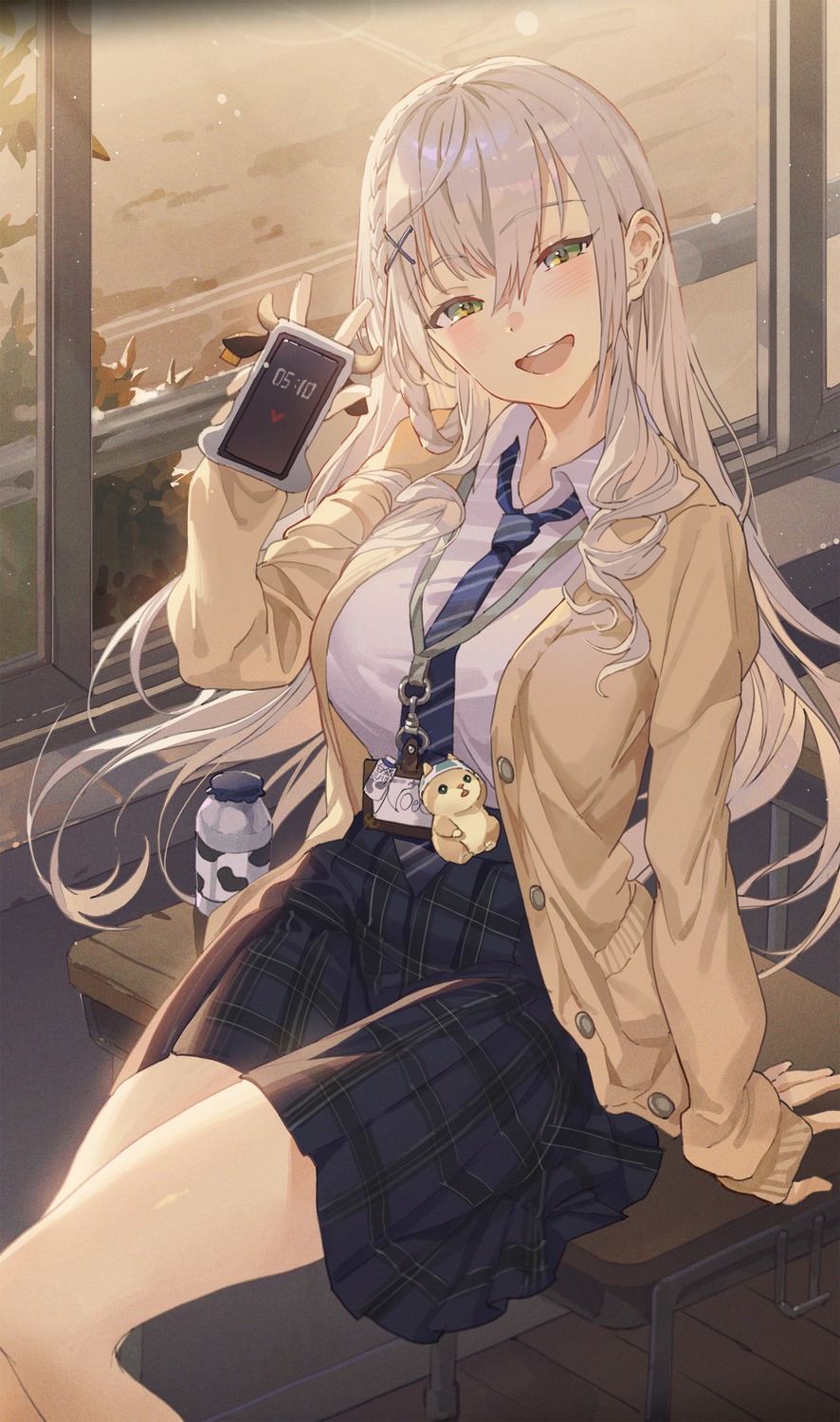 hololive, hxxg, seifuku, shirogane_noel, sweater