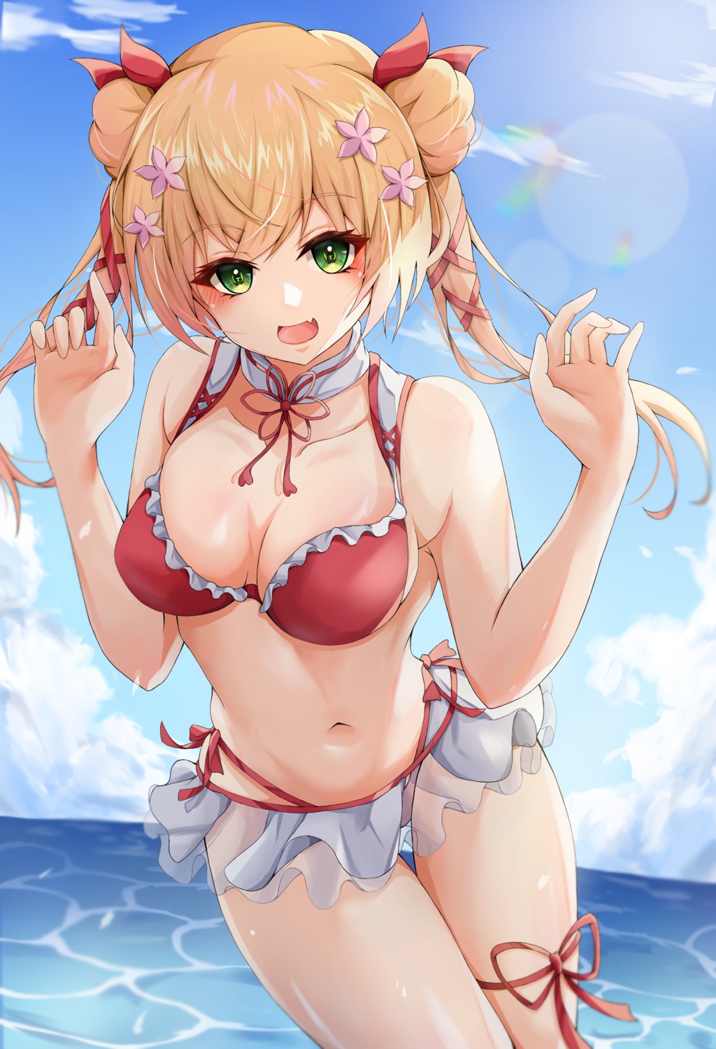 bikini, garter, hololive, iikiroro, momosuzu_nene, swimsuits