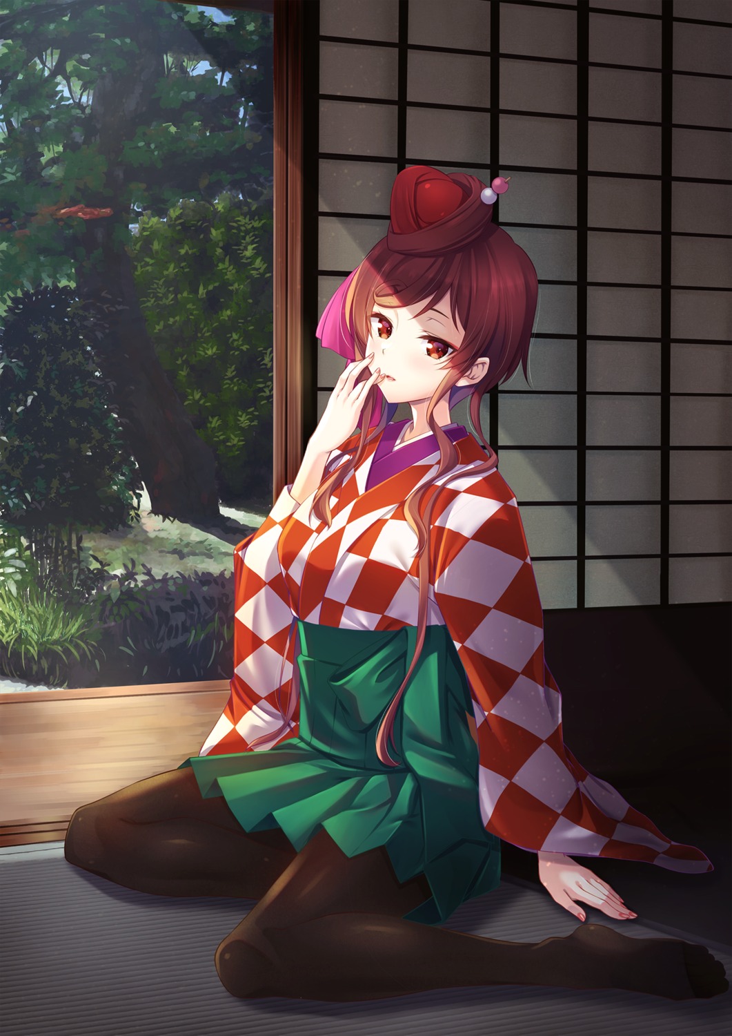 japanese_clothes, murasaki_atsushi, pantyhose, yuugiri_(zombieland_saga), zombieland_saga