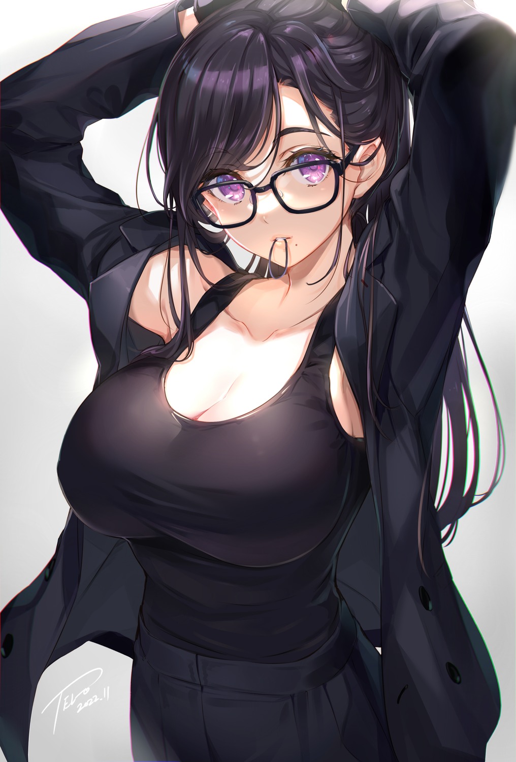 cleavage, megane, minakata_hizuru, summertime_render, tel-o