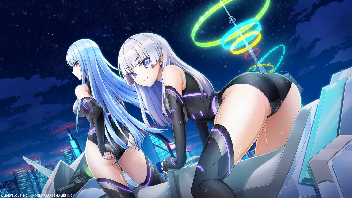 ass, dolphin_wave, leotard, nayuki_hiori, schnee_weissberg, takuji, thighhighs, wallpaper