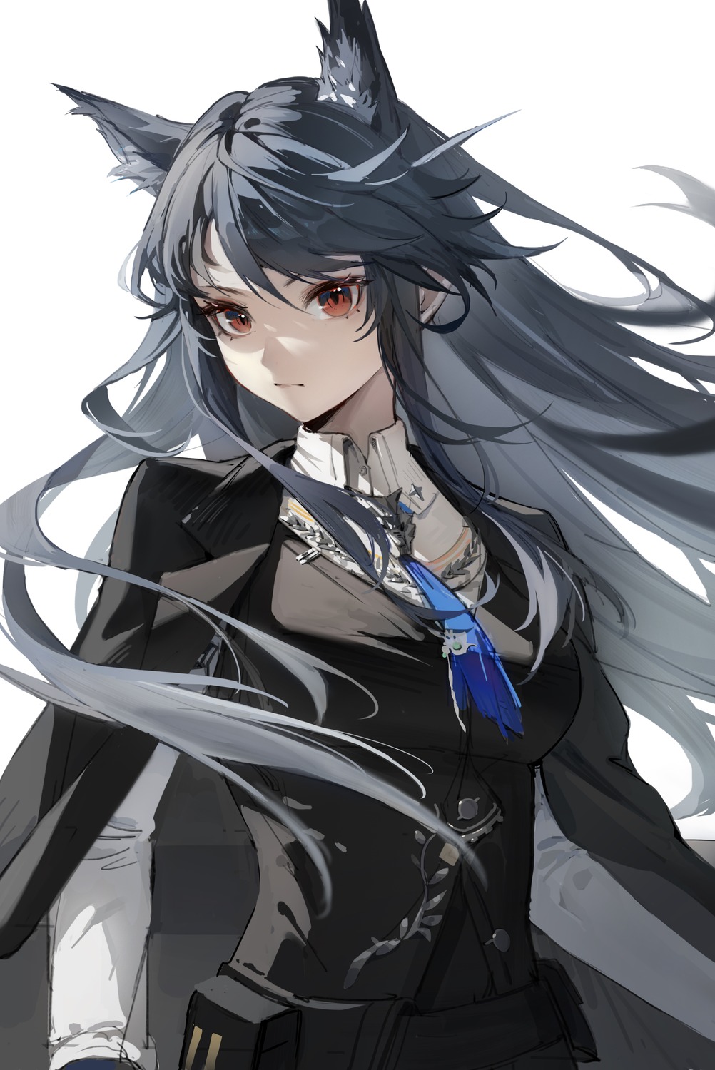 animal_ears, arknights, bilibilida, sketch, texas_(arknights)