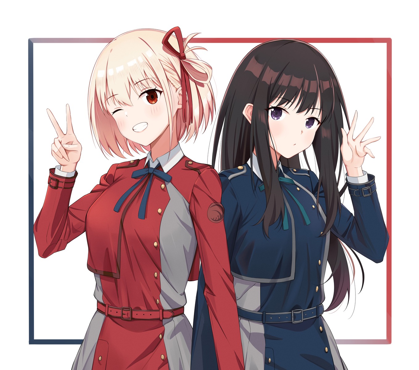 backon, inoue_takina, lycoris_recoil, nishikigi_chisato, seifuku