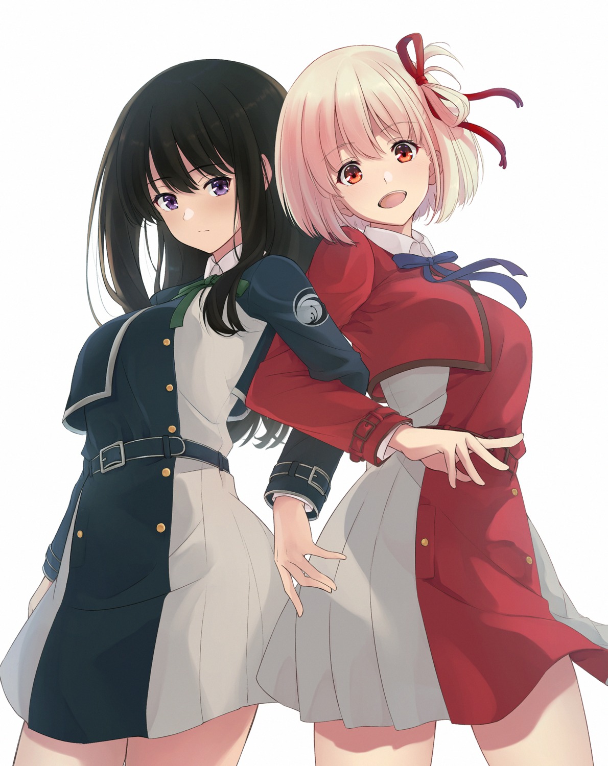 inoue_takina, lycoris_recoil, nishikigi_chisato, seifuku, tohoho_(hoshinoyami)