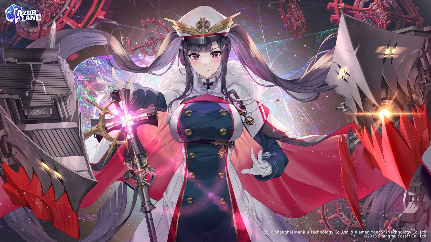 azur_lane, peter_strasser_(azur_lane), uniform, weapon, yoshimoto_(dear_life)