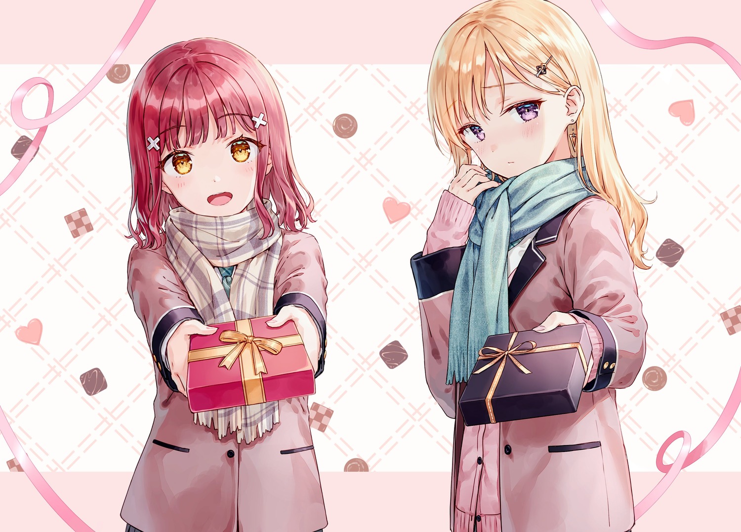 ayase_saki, gimai_seikatsu, hiten, narasaka_maaya, seifuku, sweater