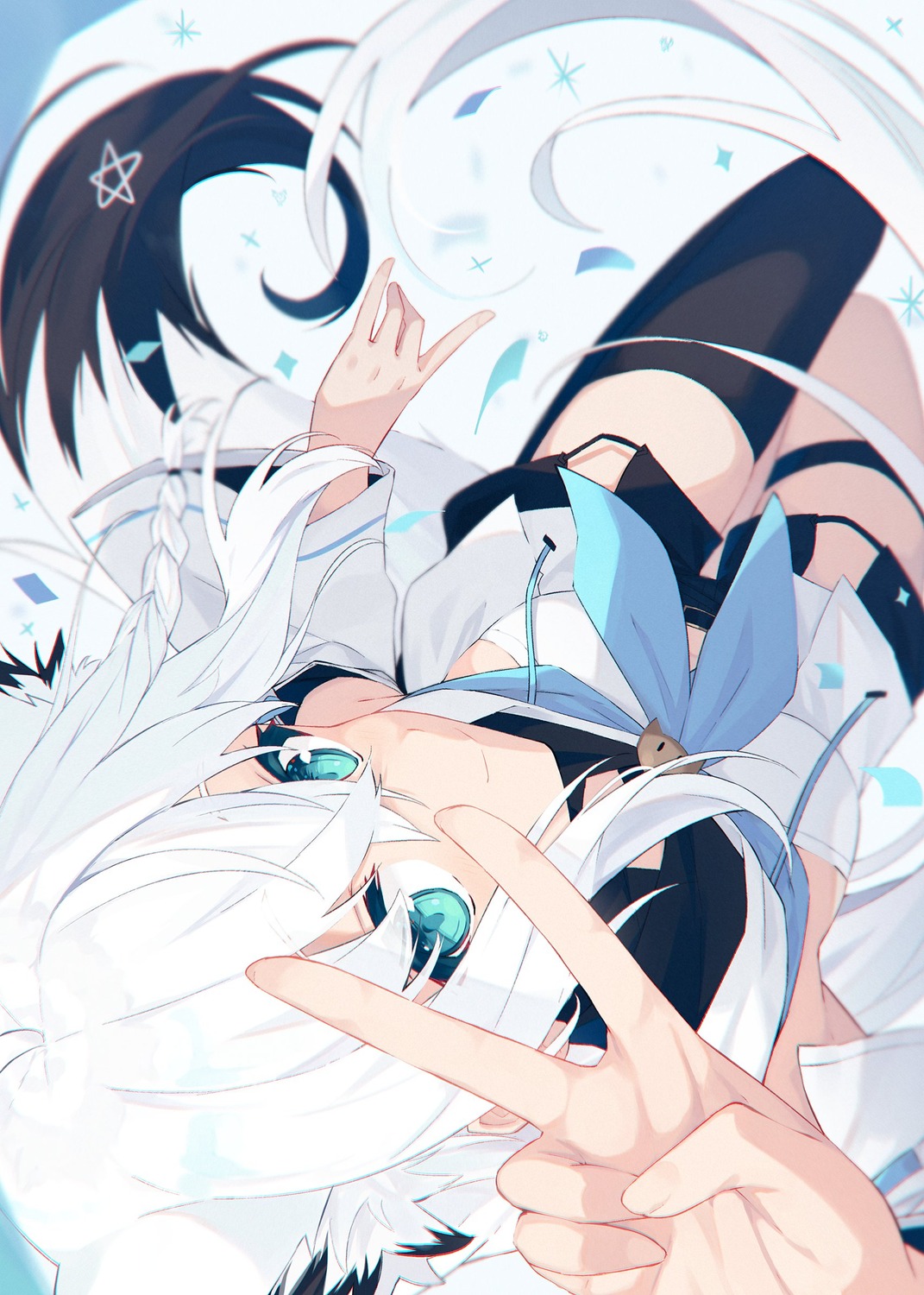 animal_ears, garter, hololive, hololive_gamers, kitsune, nagishiro_mito, shirakami_fubuki, tail