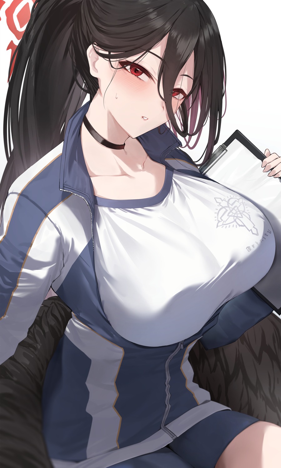 angel, blue_archive, gym_uniform, hanekawa_hasumi, neshia_(tsaqif0309), selfie, wings
