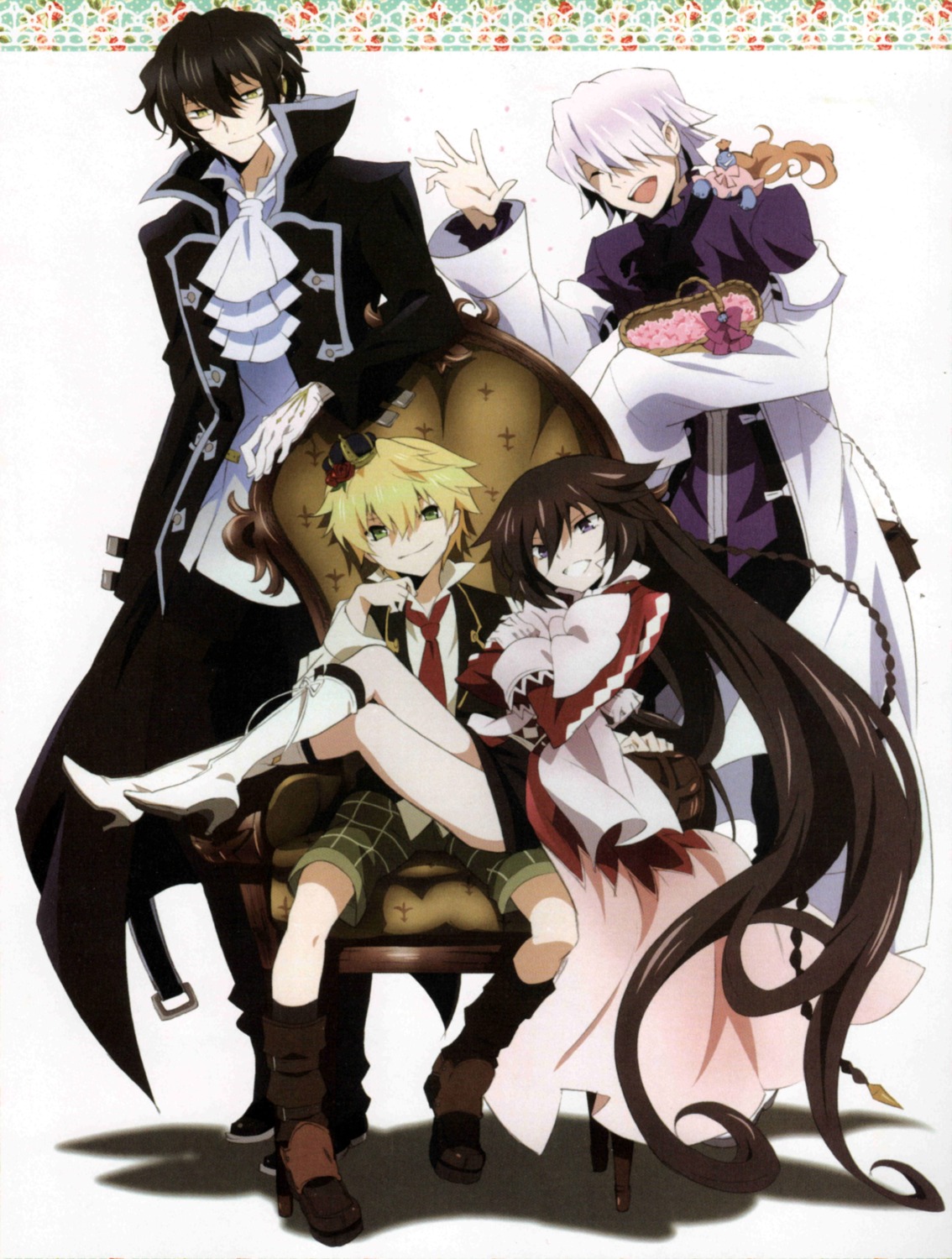 alice_(pandora_hearts), emily_(pandora_hearts), gilbert_nightray, oz_vessalius, pandora_hearts, screening, xerxes_break