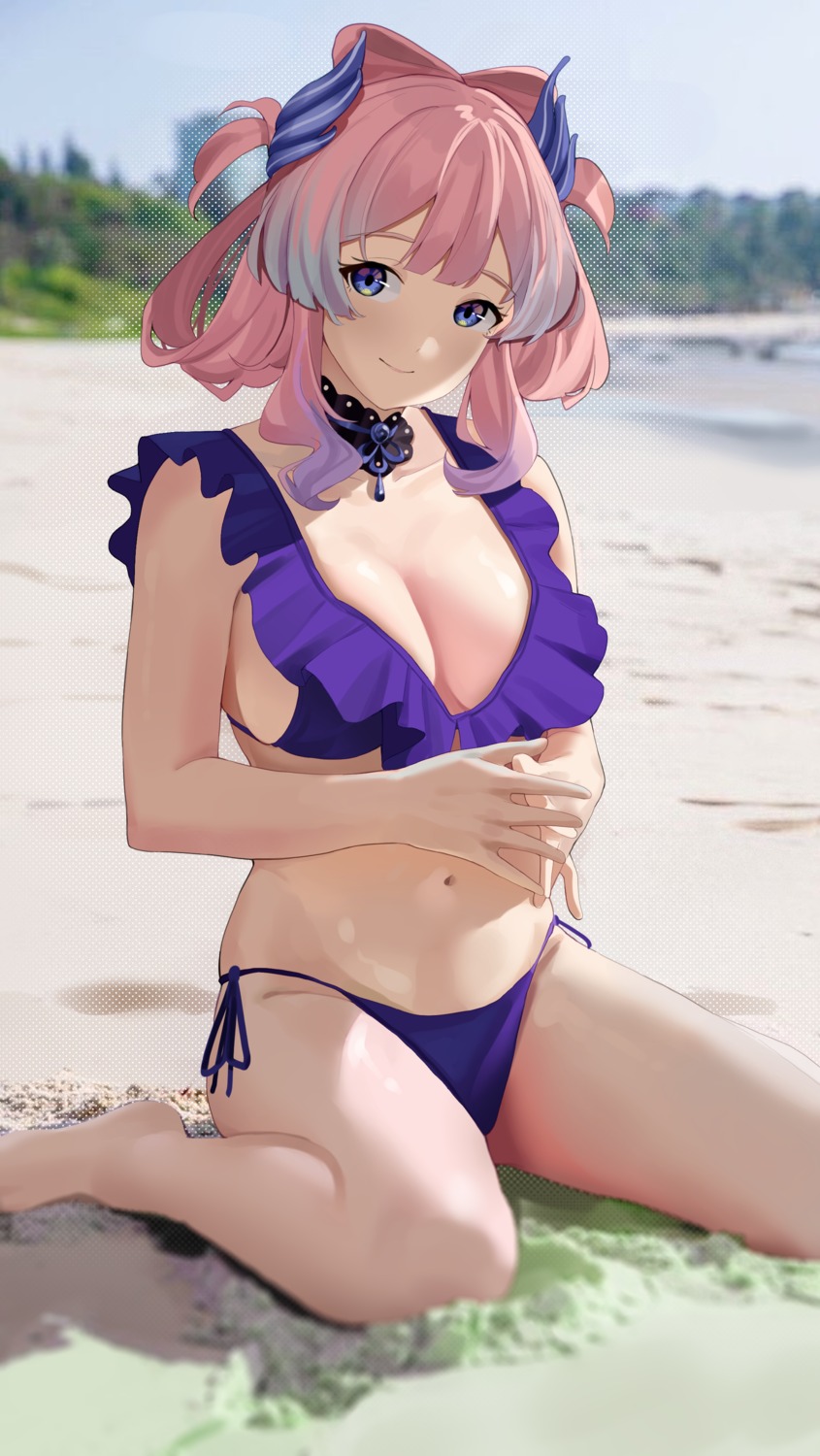 bikini, genshin_impact, haerge, sangonomiya_kokomi, swimsuits