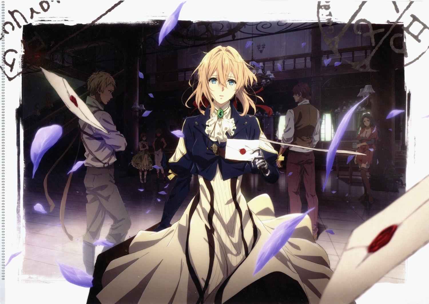 benedict_blue, cattleya_baudelaire, claudia_hodgins, dress, erica_brown, iris_cannary, mecha_musume, tagme, thighhighs, violet_evergarden, violet_evergarden_(character)