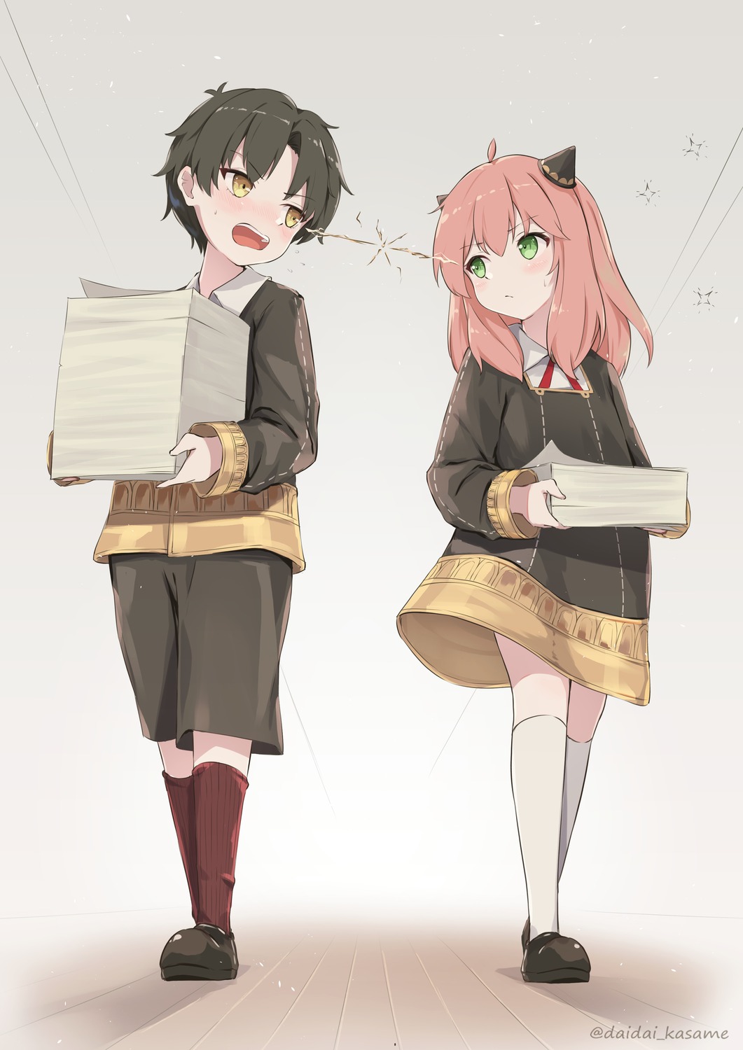 anya_forger, daidai_(daidai826), damian_desmond, seifuku, spy_x_family