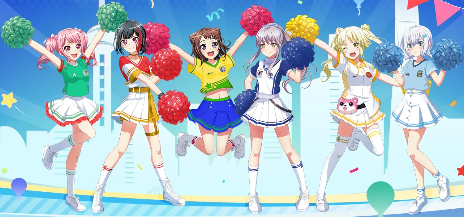 bang_dream!, bang_dream!_episode_of_roselia, bang_dream!_morfonication, cheerleader, garter, kurata_mashiro, maruyama_aya, minato_yukina