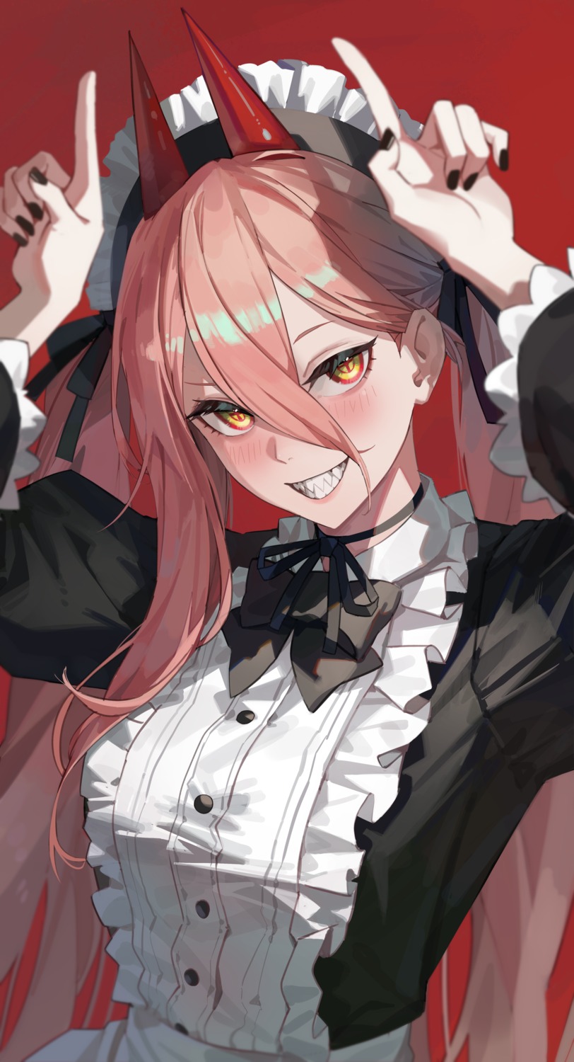 chainsaw_man, horns, maenoo, maid, power_(chainsaw_man)