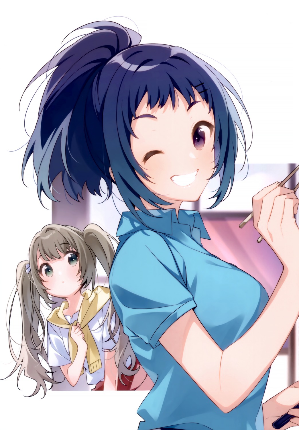 amaon, miyazawa_fuuka, shiroi_suna_no_aquatope, sweater, teruya_tsukimi, u35, waitress