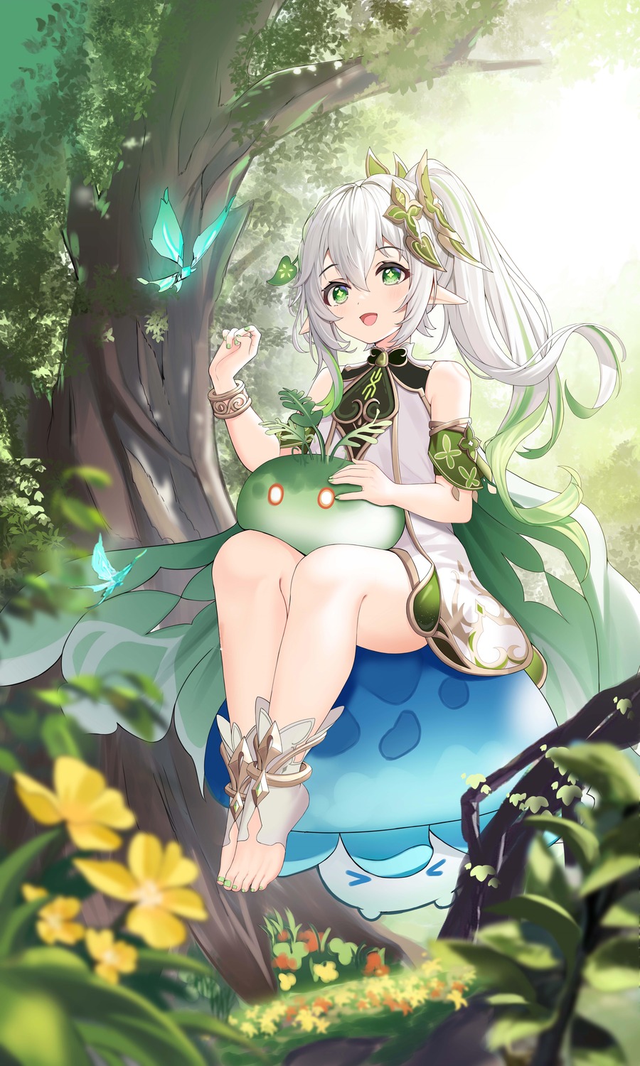 dress, genshin_impact, nahida, pointy_ears, taw_(993004677)