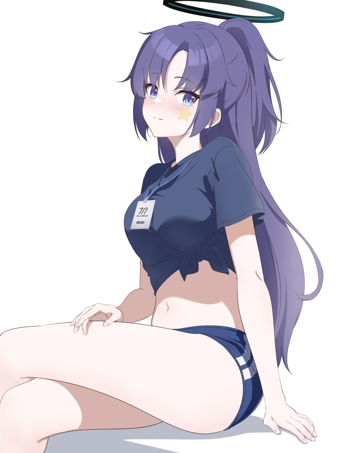 blue_archive, buruma, gym_uniform, halo, hayase_yuuka, mm_(pomeme4), tattoo