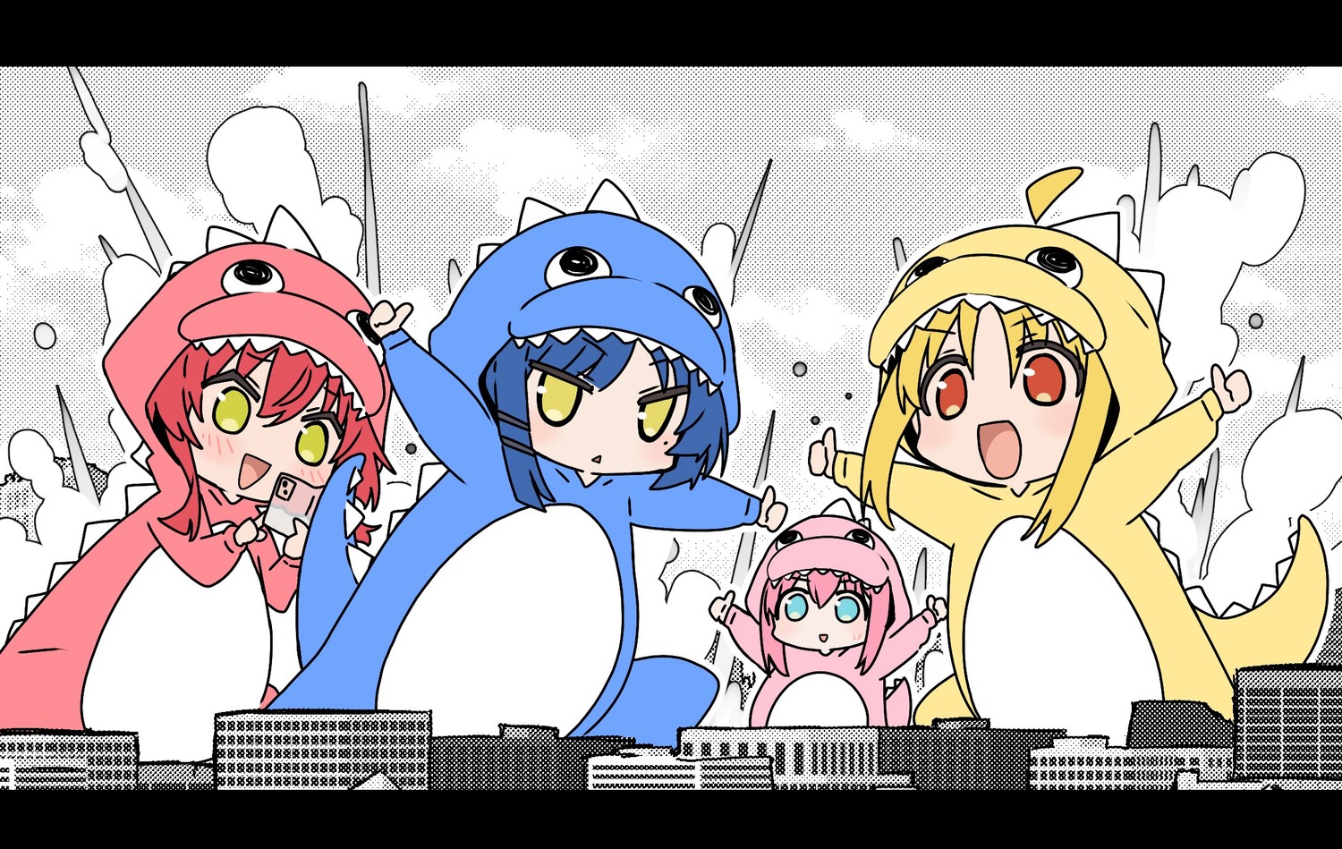 bocchi_the_rock!, chibi, gotou_hitori, ijichi_nijika, kita_ikuyo, takeshi_shinobu, yamada_ryou