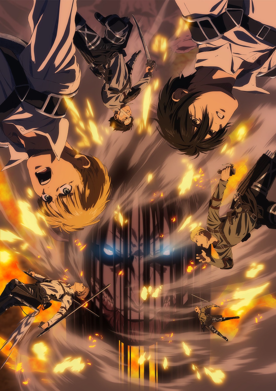 armin_arlelt, connie_springer, eren_jaeger, jean_kirschtein, kishi_tomohiro, mikasa_ackerman, shingeki_no_kyojin, sword