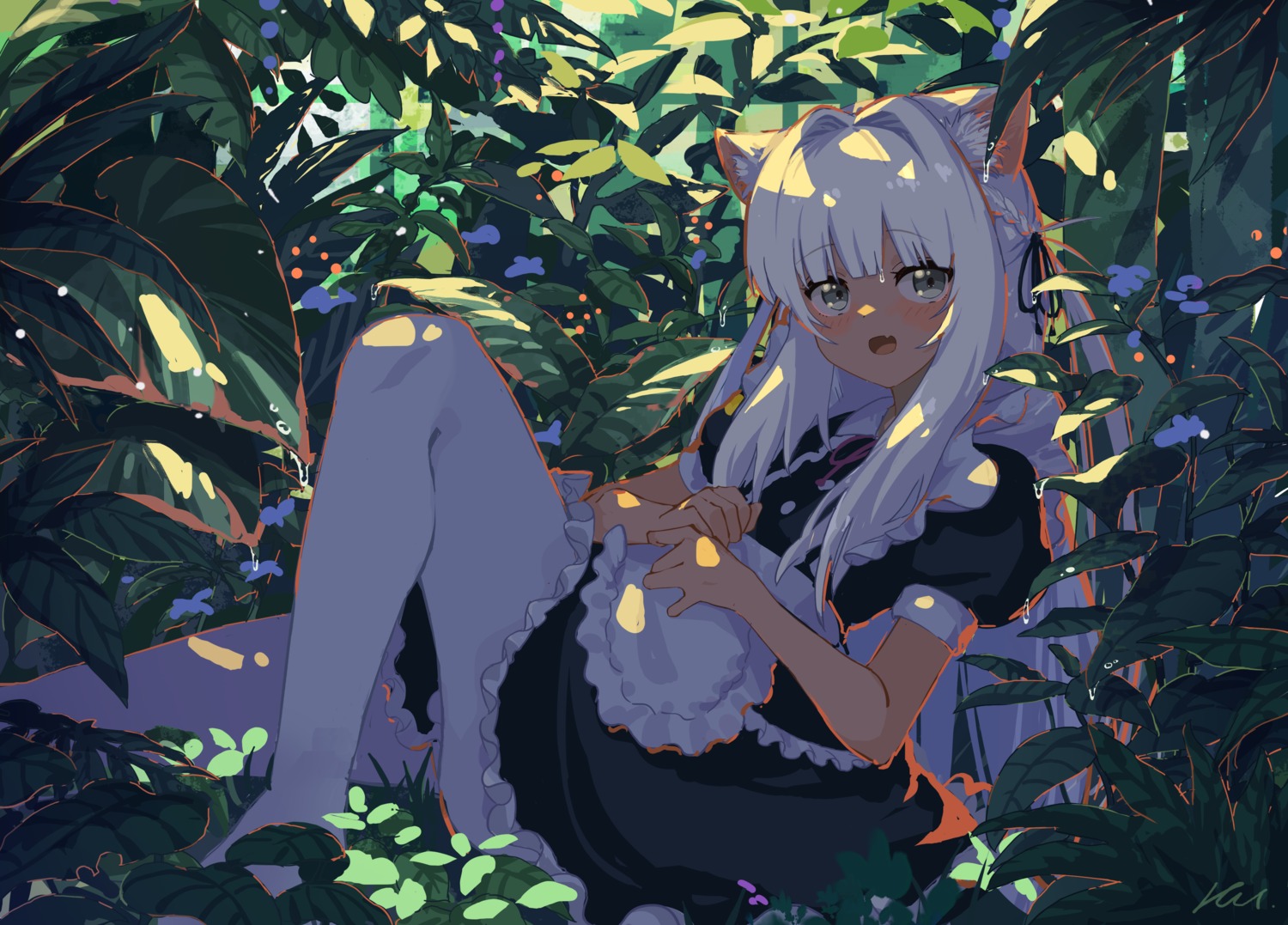 animal_ears, kgt_(pixiv12957613), maid, nekomimi, pantyhose