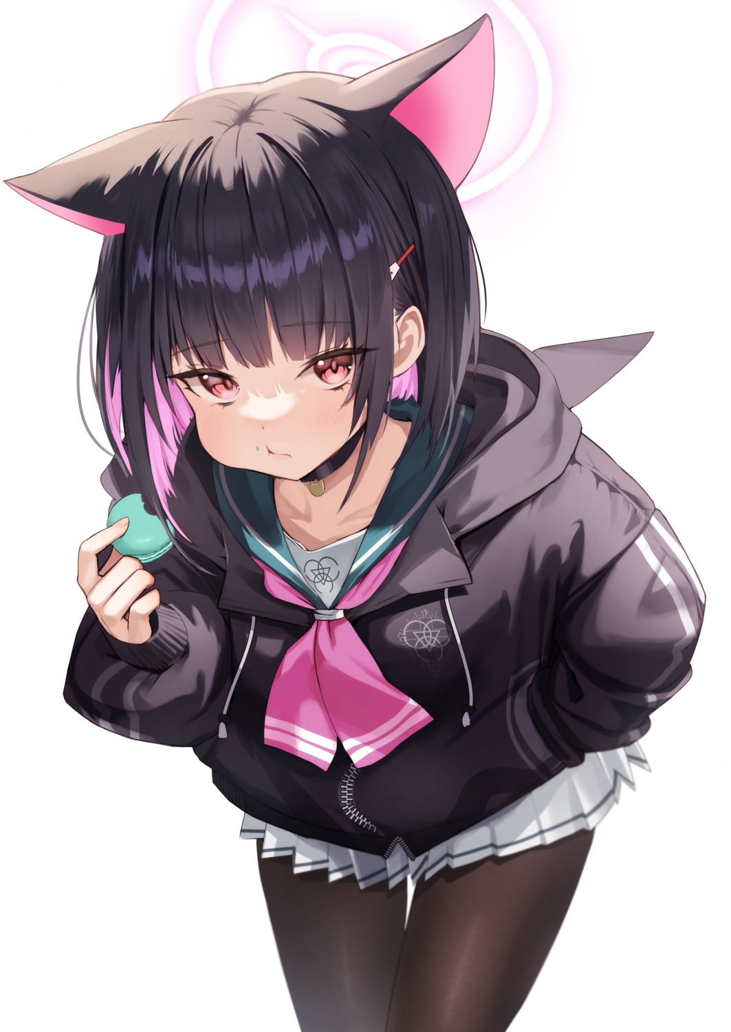animal_ears, blue_archive, halo, kyouyama_kazusa, mashilemo, nekomimi, pantyhose, seifuku