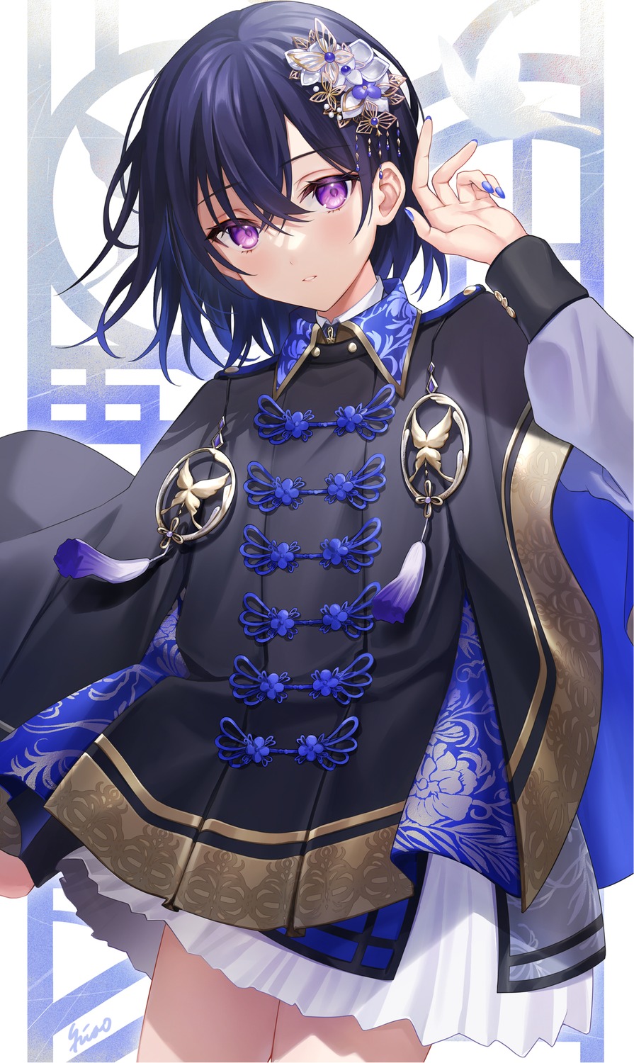 asian_clothes, ichinose_uruha, lupinus_virtual_games, shiao, skirt_lift, vspo!