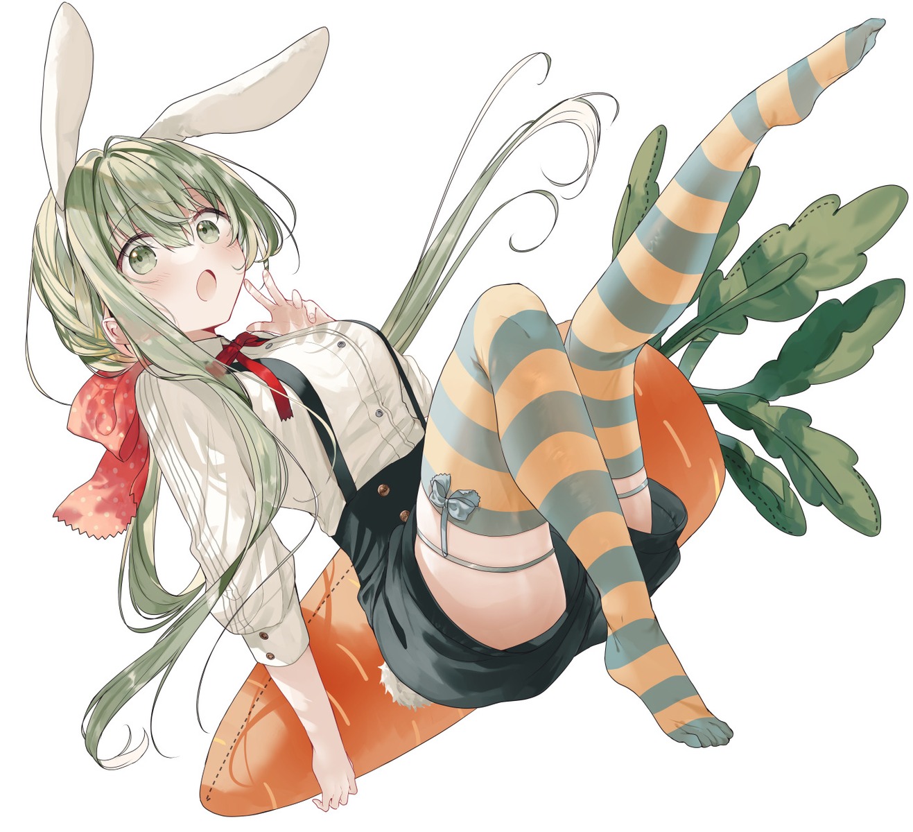 animal_ears, bunny_ears, cecilia_(shiro_seijo_to_kuro_bokushi), dress_shirt, feet, garter, kazutake_hazano, shiro_seijo_to_kuro_bokushi