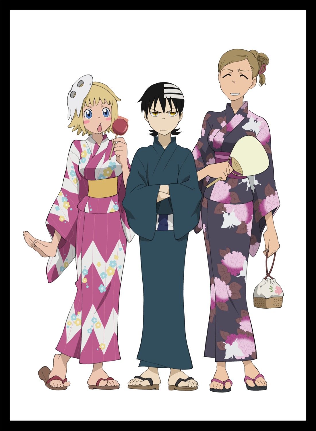 death_the_kid, elizabeth_thompson, patricia_thompson, soul_eater, yukata