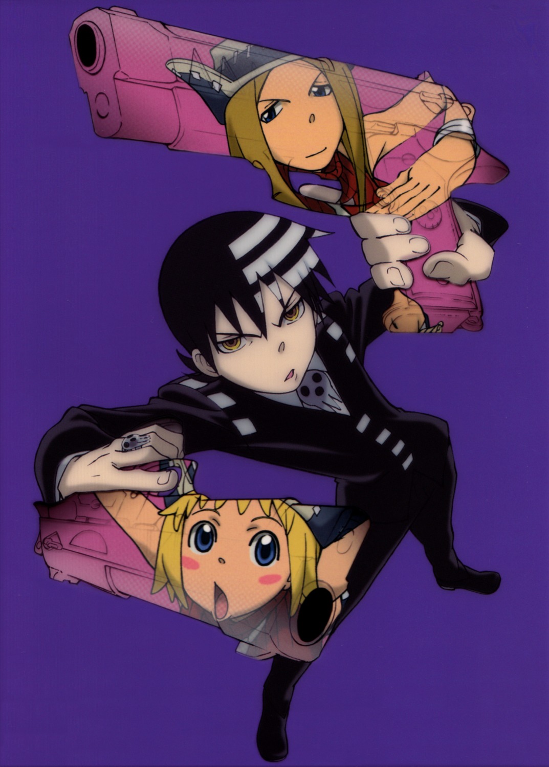 death_the_kid, elizabeth_thompson, patricia_thompson, soul_eater