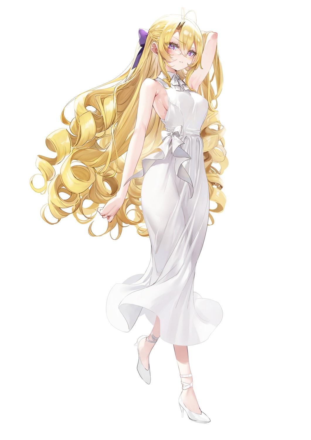 dress, heels, mishiro_(shibou_yuugi), nekometaru, no_bra, shibou_yuugi_de_meshi_wo_kuu.
