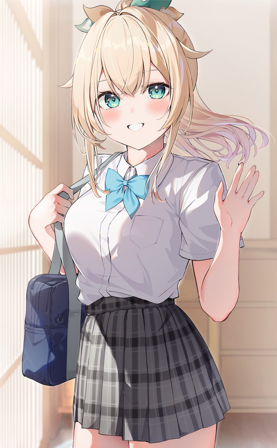 auui, hololive, kazama_iroha, seifuku
