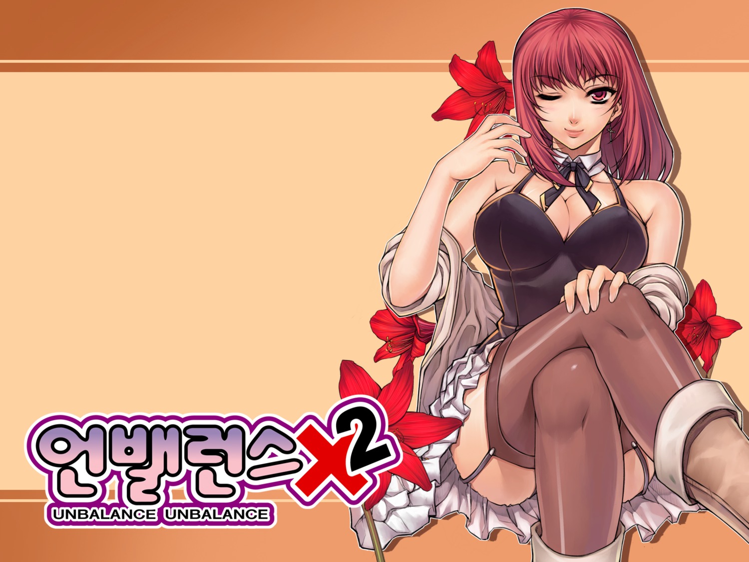 cleavage, garter_belt, lee_soo-hyon, park_jae-kyung, stockings, thighhighs, unbalance_x_unbalance, wallpaper