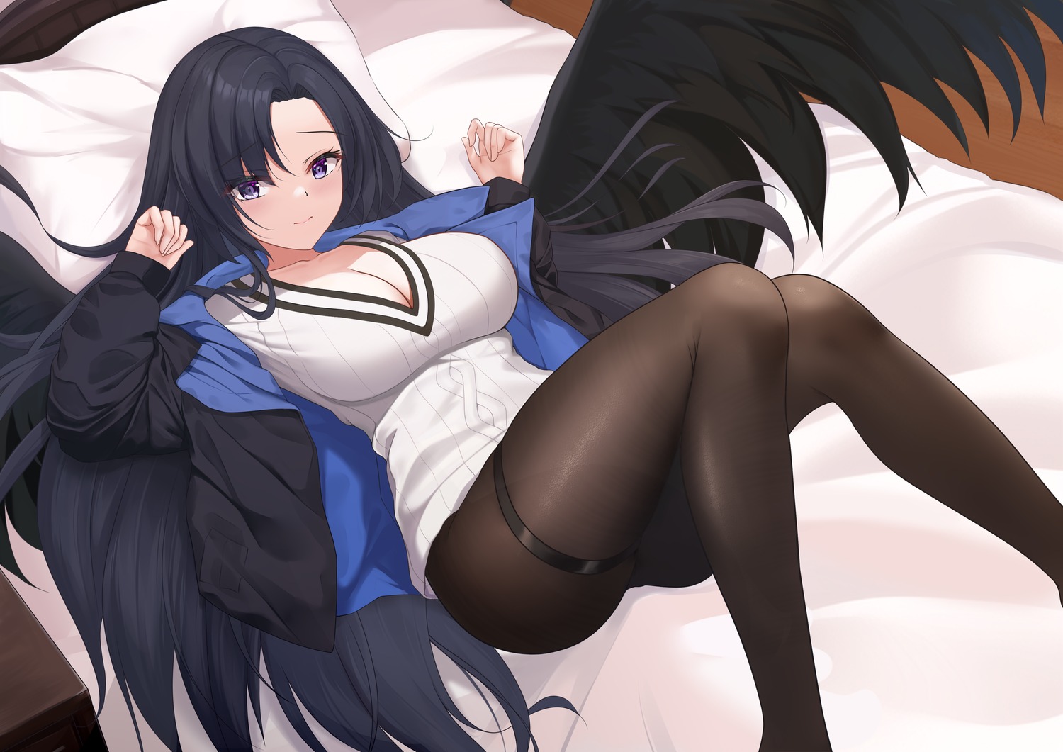garter, pantyhose, shenqi_(toid310), wings